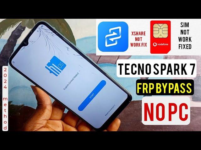 Tecno Spark 7 (Kf6i, Kf6j) Frp Bypass Android 11 2024 | Sim Card Pin Lock Method Not Working | No Pc