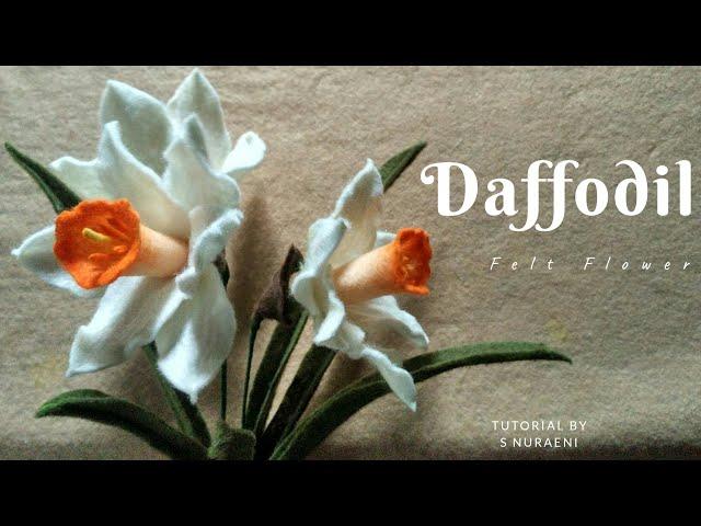 (EASY!) #DIY Daffodil Felt Flower Tutorial by S Nuraeni - How to Make Daffodil Felt Flowers