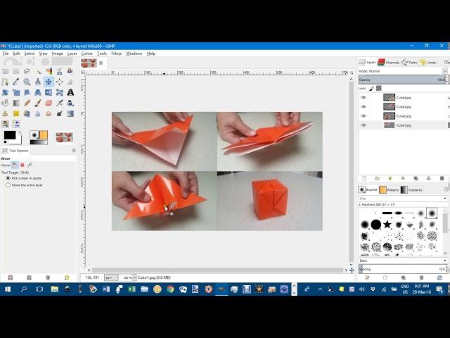 Combining images in GIMP