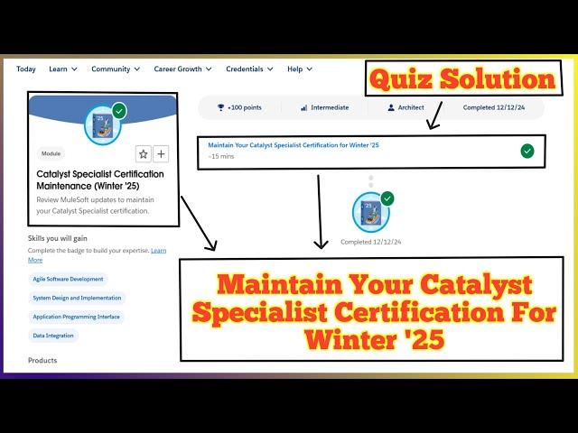 Catalyst Specialist Certification Maintenance (Winter '25) | Salesforce Trailhead | Quiz Solution