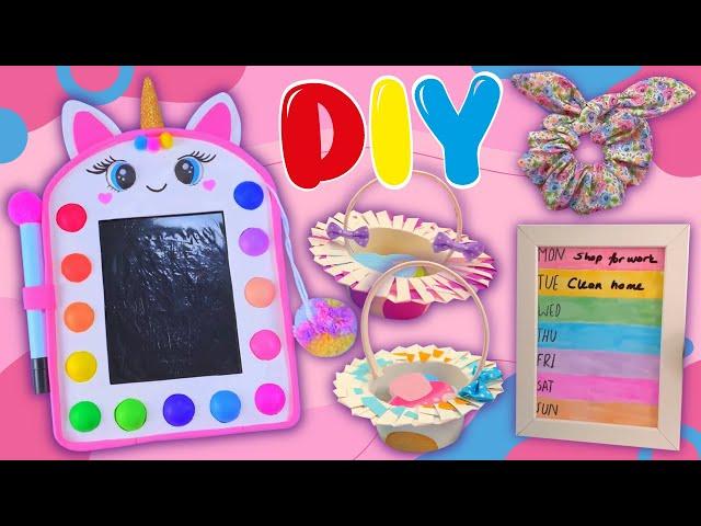 5 DIY Beautiful Things - CUTE CRAFTS - Colorful Planner, Unicorn Magic Drawing Board and more...