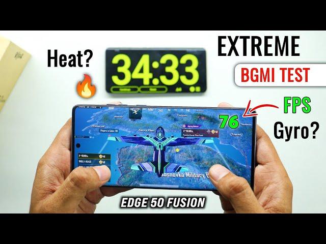 Moto Edge 50 Fusion - Gaming Test | Bgmi Graphics, gyro ? | Moto edge 50 fusion Battery drain test 