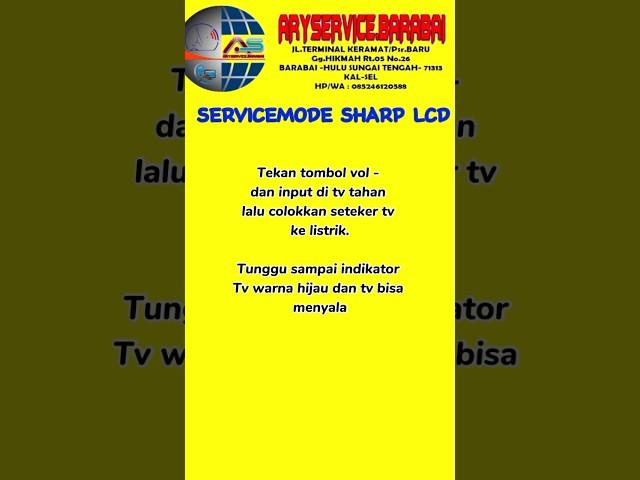 SERVICE MODE TV SHARP LCD