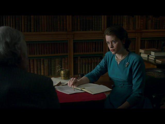 Queen's tutor advises her to act on the ongoing political crisis - The Crown Season 1