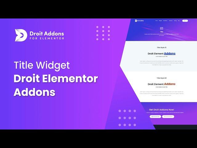 Title Widget | Droit Addons for Elementor