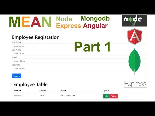 Nodejs Angular with Mongodb (MEAN) Crud App Part 1