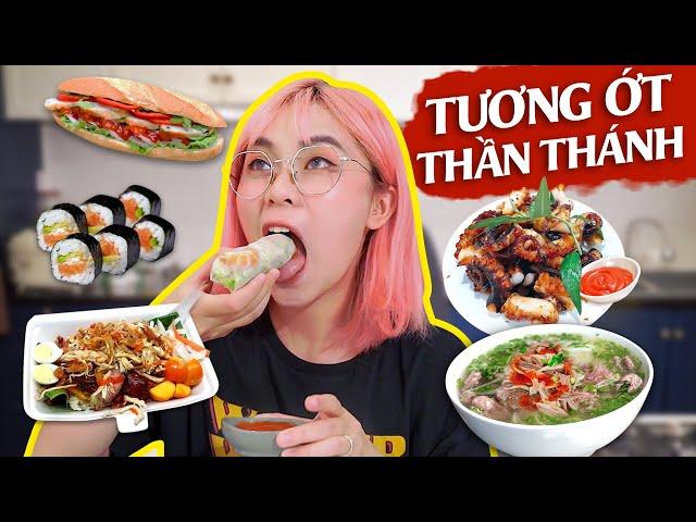 Misthy ăn mọi thứ với tương ớt. Tất cả đều ngon trừ món này || FOOD CHALLENGE