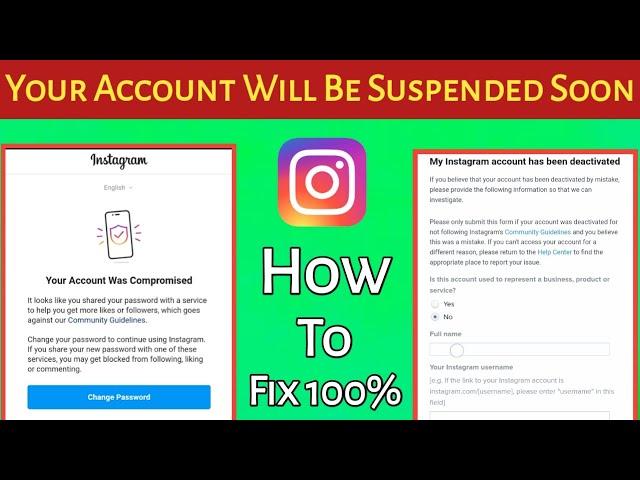 Your Account Will Be Suspended Soon Instagram 2022 || How Reactivate Instagram Disabled Account