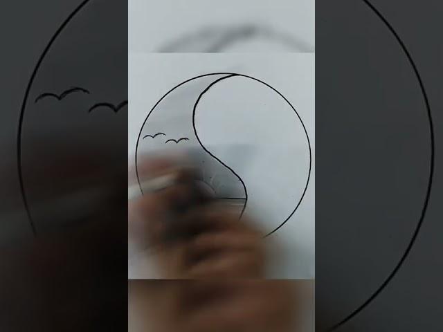 #circledrawing #scenery #easyscenery #drawing #pencildrawing #circlescenery #art #drawingincircle