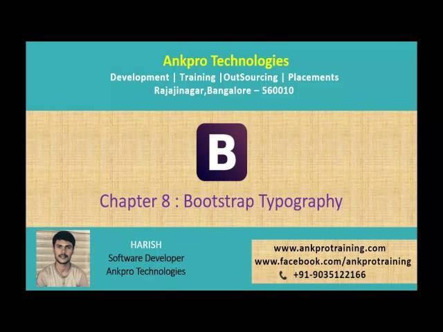 Bootstrap Chapter 8 - Bootstrap Typography