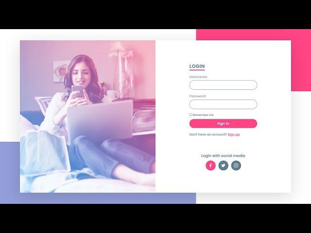 Complete Responsive Log in Form Design From Scratch using Html & CSS | How To Create a Sign In Form