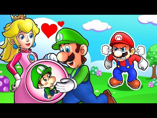 What Made Mario Angry? - Luigi's Love Story With Peach - Sad Story - Super Mario Bros Animation