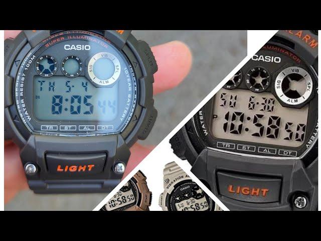 Casio W-735h часы с вибросигналом состоящие только из положительных деталей!