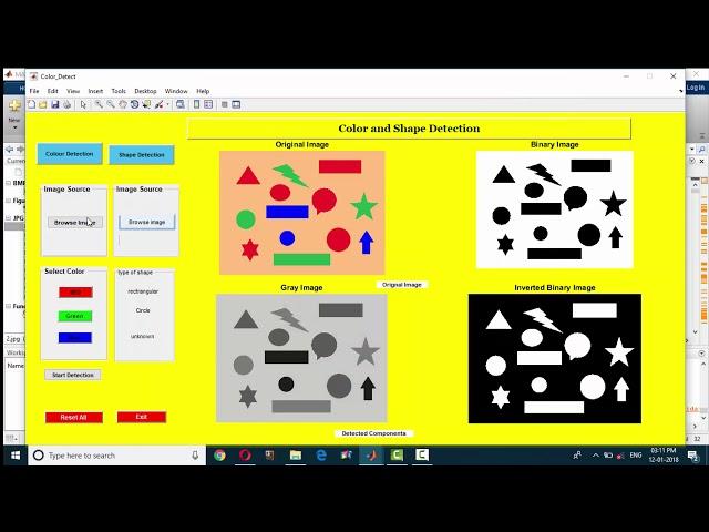 COLOR AND SHAPE DETECTION IN MATLAB IEEE PROJECTS