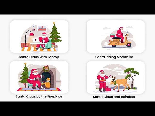 Christmas Santa Claus Illustration Scene for After Effects 2025