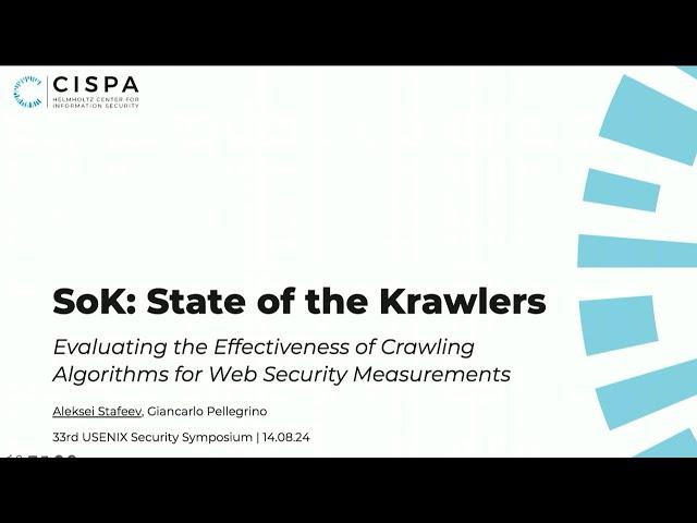 USENIX Security '24 - SoK: State of the Krawlers – Evaluating the Effectiveness of Crawling...