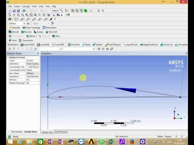 import blunt airfoil coordinate into DesignModeler