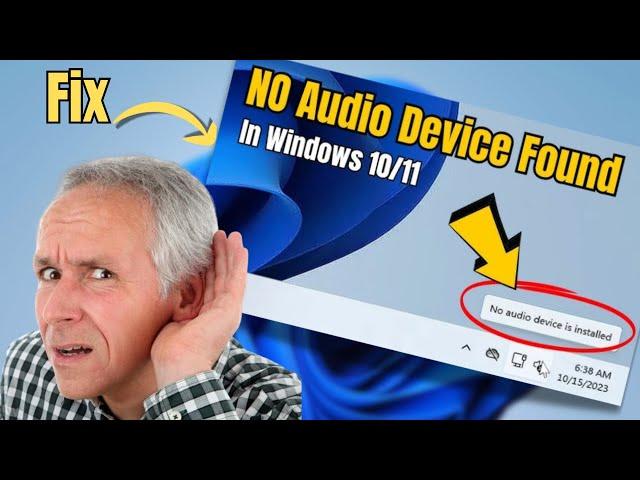 How to FIX "No Audio Device Installed or Found" in Windows 10/11 | Fix Windows 11 Audio Issue