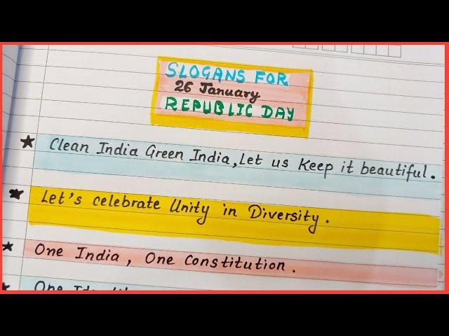 Slogans for Republic Day in English | 26 January Republic Day Slogans