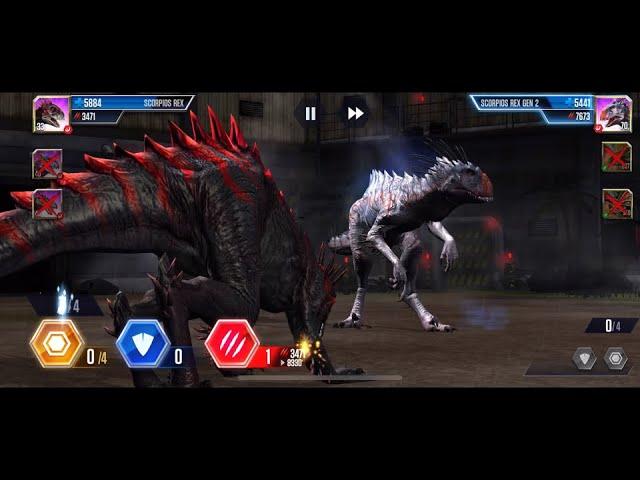 SCORPIOS REX (GEN 1  vs GEN 2) - JURASSIC WORLD THE GAME