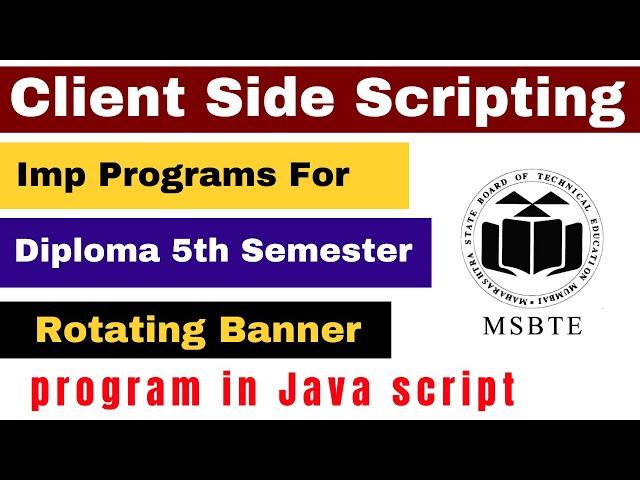 Client Side Scripting Imp Programs - Part 1 ( Rotating Banner Program ) | Join 4 days Live Seminar