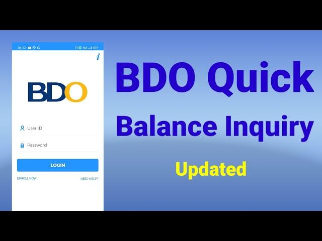 BDO Balance Inquiry