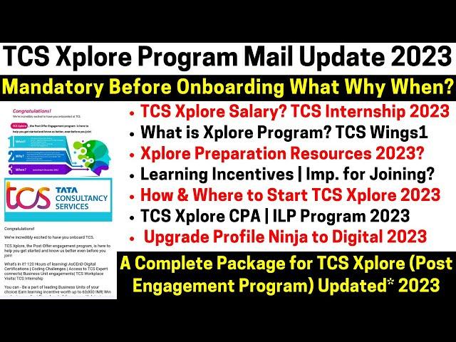 All About TCS Xplore Program 2023 Digital Upgrade TCS Xplore CPA IPA ILP Program Preparation Joining