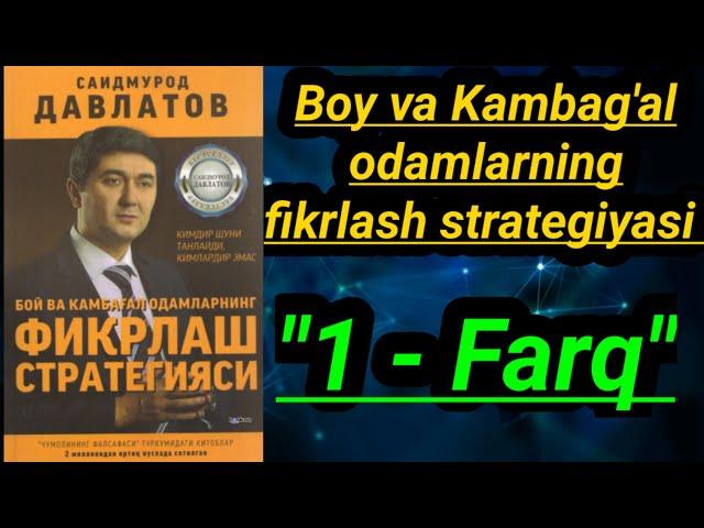 Boy va kambag'al odamlarning fikrlash strategiyasi Saidmurod Davlatov I Qahramon Akramov Audio kitob