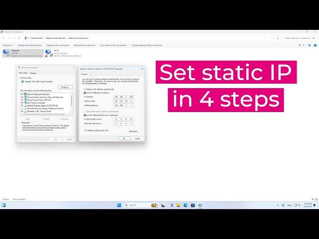 4 Steps to Set up a Static IP address in Windows 11