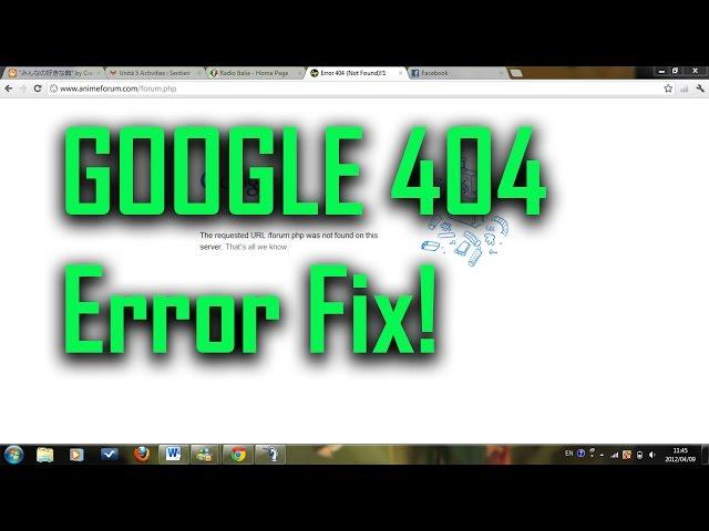 google 404 error fix
