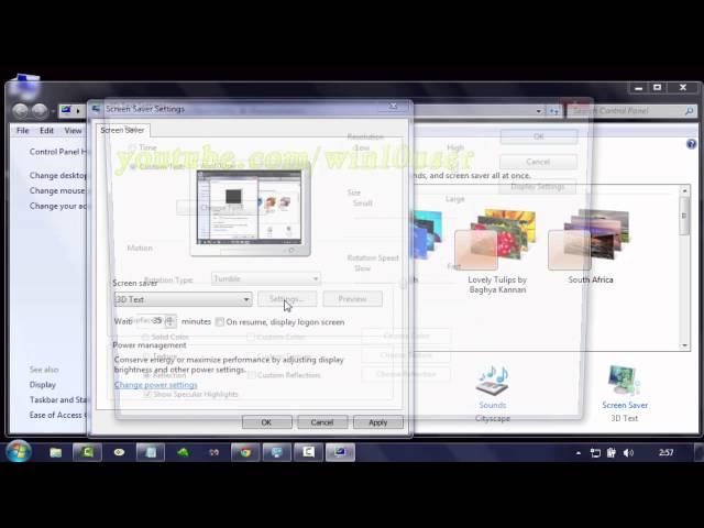 Windows 7 Tips : How to Change 3D Text Screen Saver Rotation Speed
