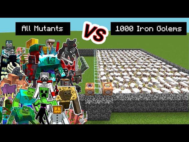 1000 iron golems Vs. All Mutant Monsters in Minecraft Showcase