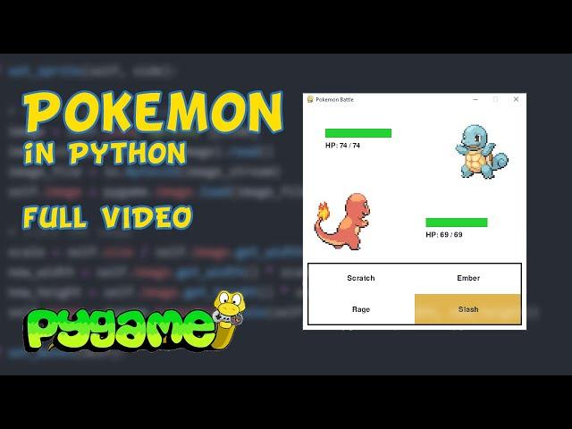 ASMR Programming - Pokemon Battle using PokeAPI and Pygame - Full Video