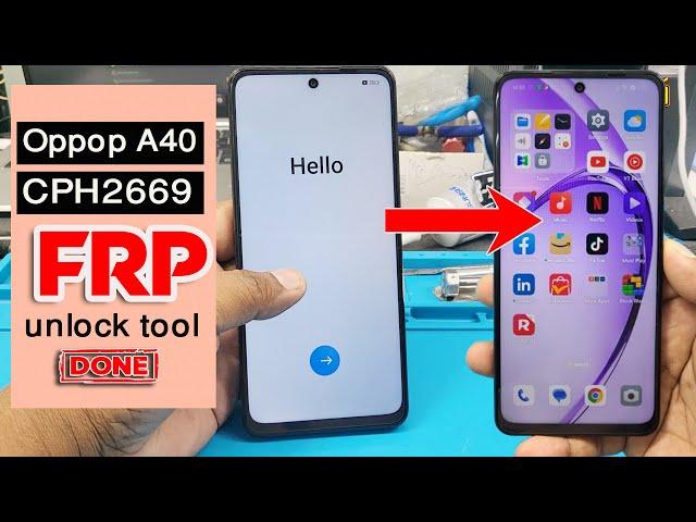 Oppo A40 cph2669 Frp Bypass unlock tool