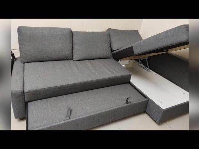 IKEA FRIHETEN Sofa Come Bed with Storage Unboxing and Assembly