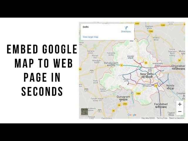 Embed Google Map to web page in seconds using iframe.