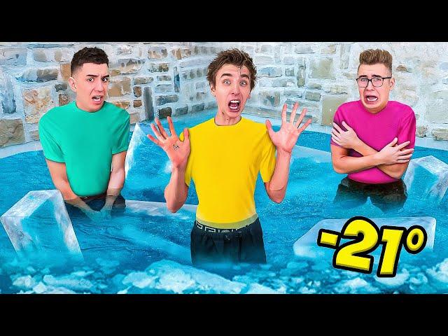 LAST TO LEAVE THE FREEZING POOL CHALLENGE !