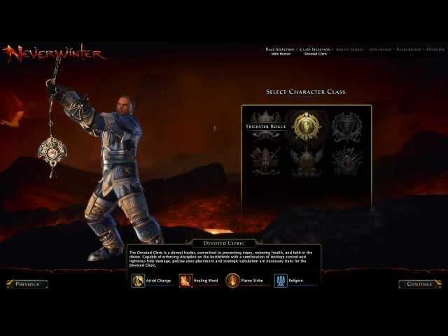 D&D Neverwinter Character Races and Classes