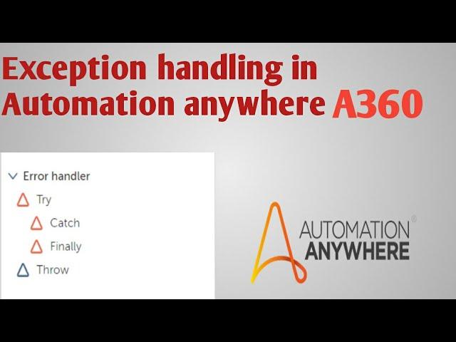 Error Handling in Automation Anywhere #automationanywhere #a360 #errorhandling