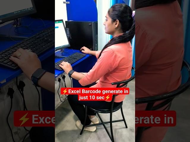 Excel Barcode generate in just 10 sec #excel #exceltips #computer #viral #shortvideo
