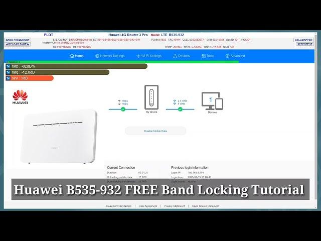 Huawei B535-932 Band Locking using Admin Account Free Tutorial