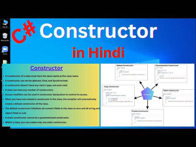 C# Constructors | In Hindi