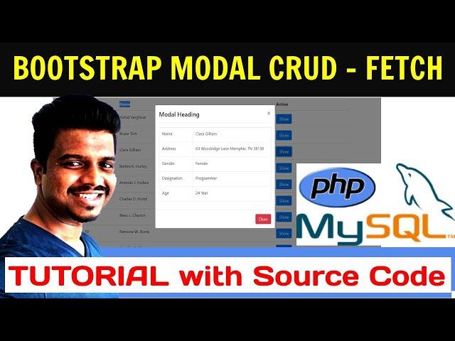 Bootstrap CRUD - Display Database value in Modal Body