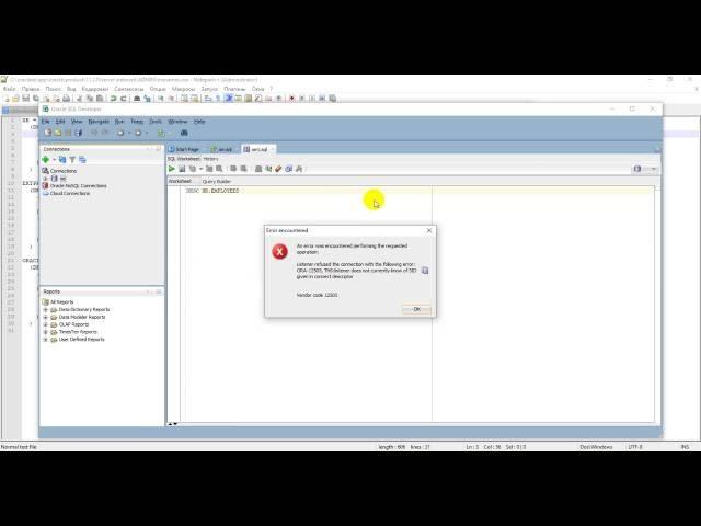 Oracle: fixed errors 17002 and 12505