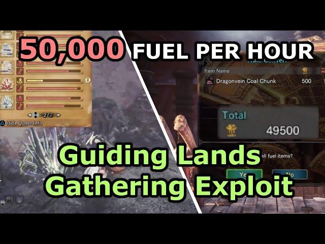 MHW Steamworks Fuel Optimal Farming with Guiding Lands Exploit - 50000+ fuel per hour