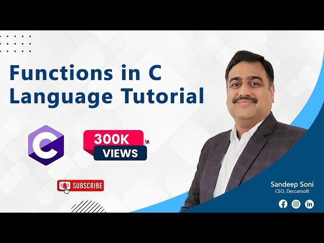 C Language Tutorial | Functions in C | C Full Course by Sandeep Soni