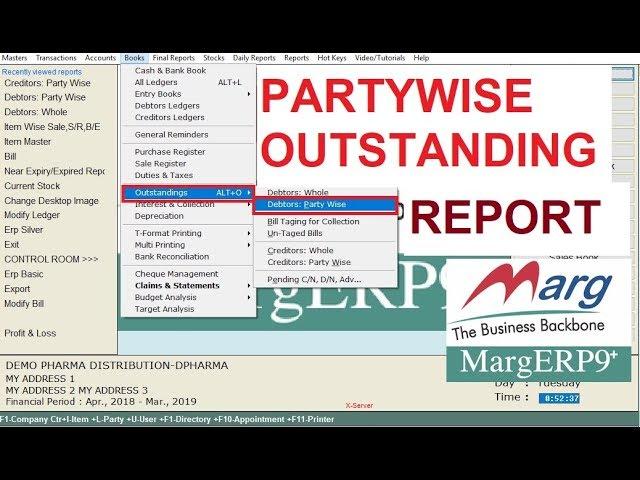 PARTYWISE OUTSTANDING REPORT | MARG Accounting for beginners | Accounting Basics |