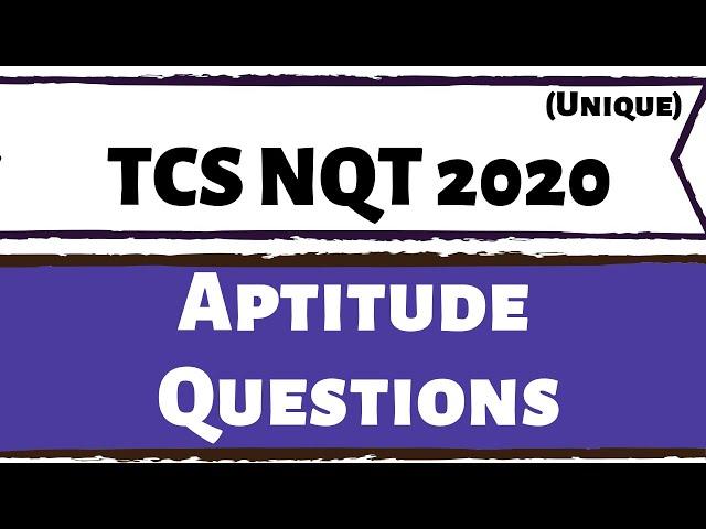 TCS NQT Aptitude Questions with Answers (Most Important)