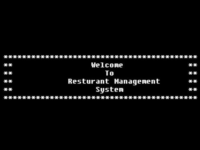 Restaurant Management System( Assembly Language Project)