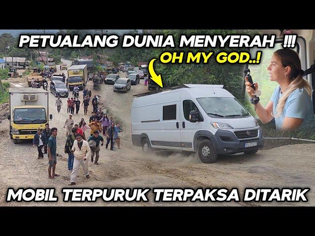 Petualang Dunia Sampai Menyerah !!! Mobil Terpuruk Terpaksa Ditarik Di Tanjakan Batu Jomba